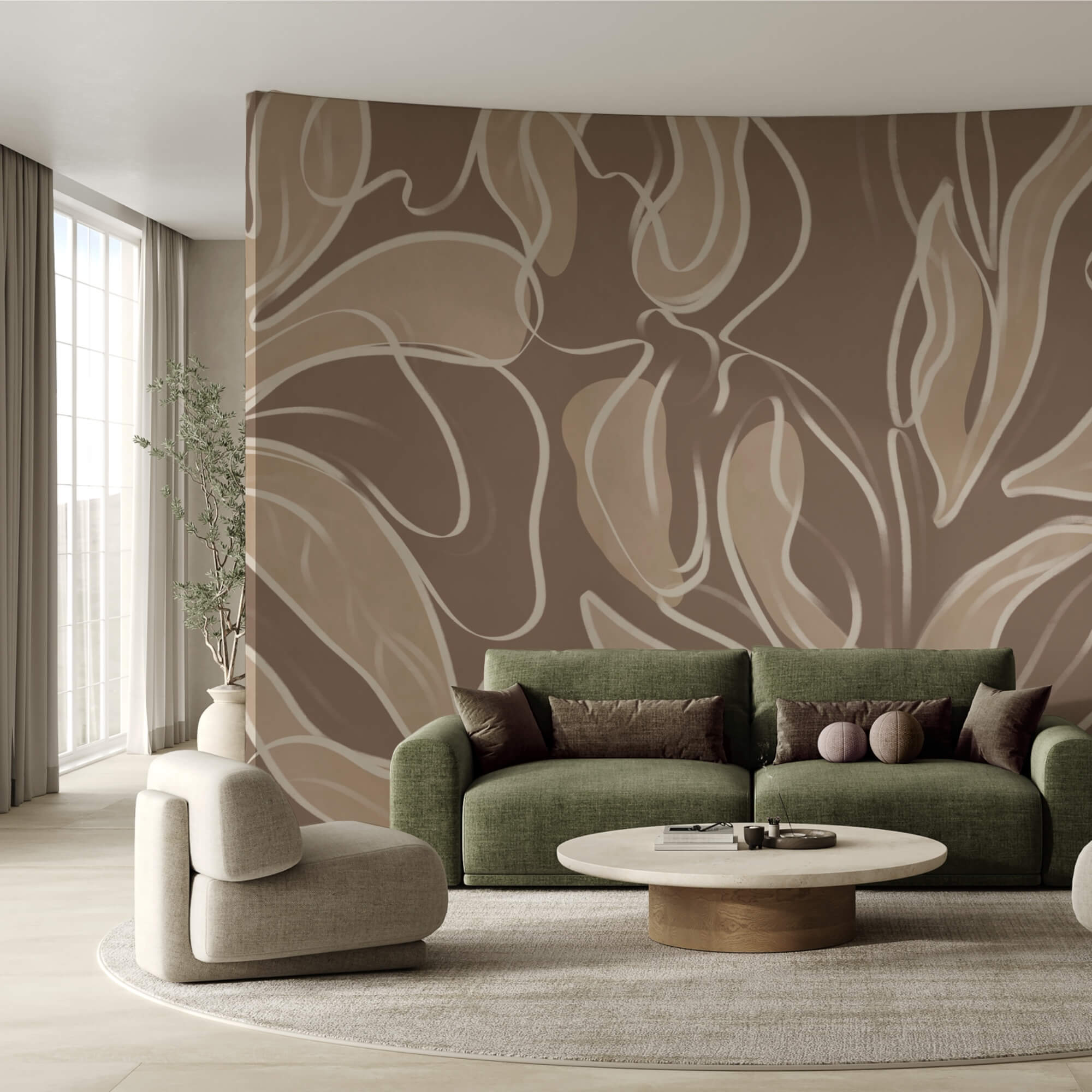 Soft organic shapes in neutral tones