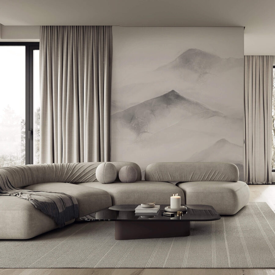White and gray mountain range
