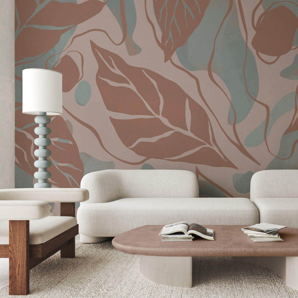 Pattern of leaves and bubbles