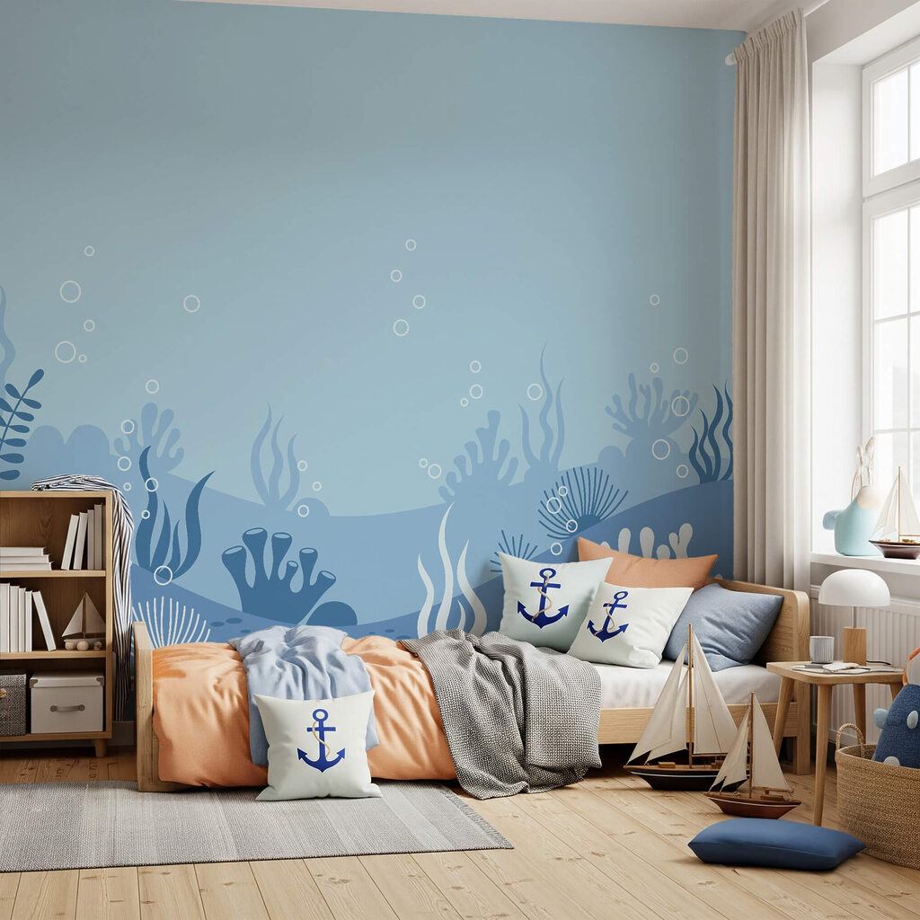 Blue and white underwater scene