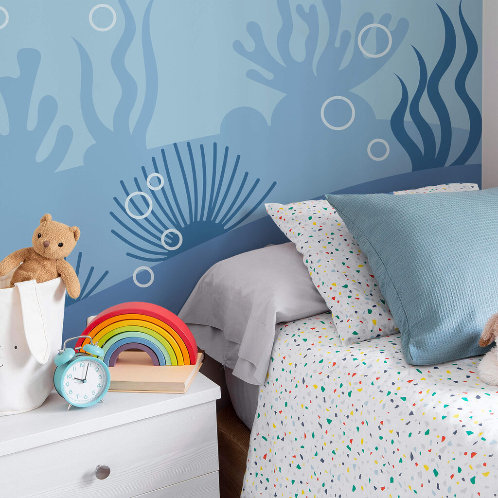 Blue and white underwater scene