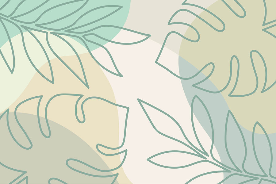 Pattern of leaves and circles