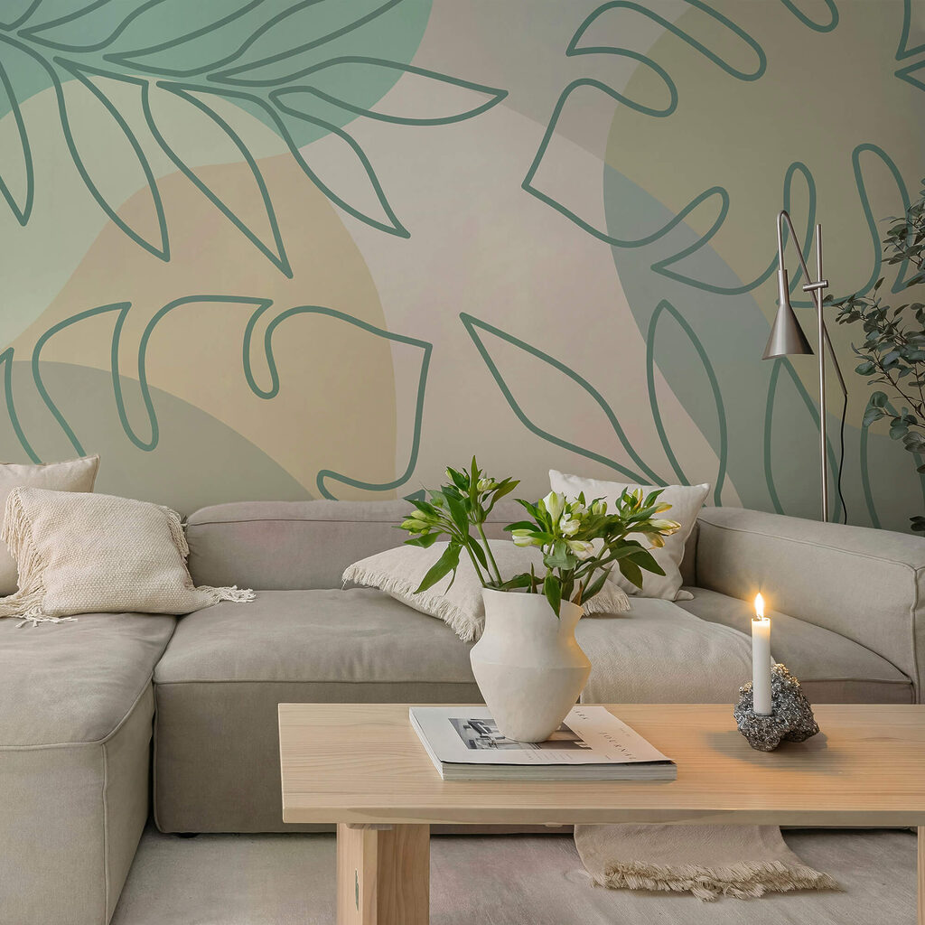 Pattern of leaves and circles Pattern of leaves and circles