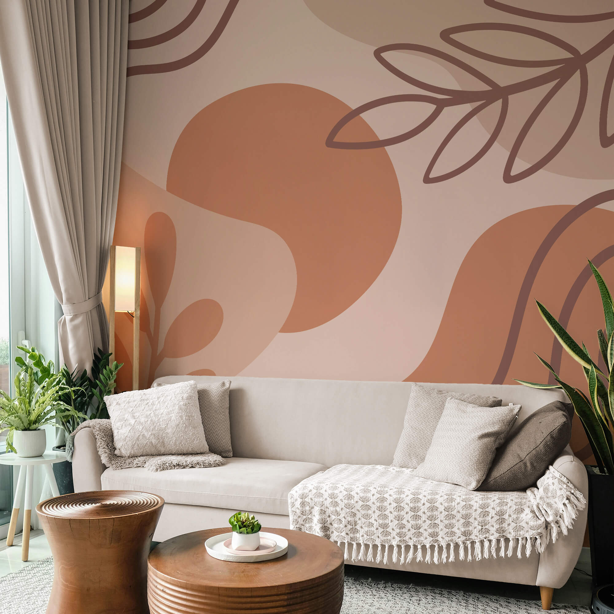 Abstract shapes in earthy tones