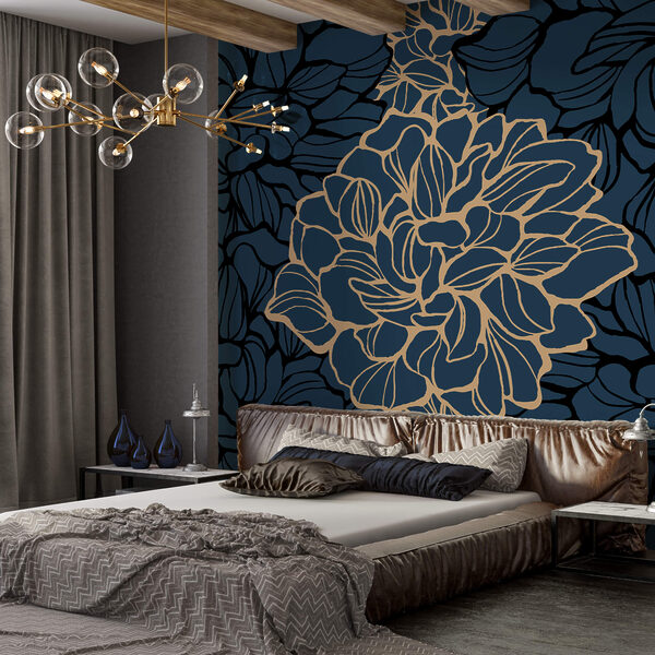 Bold floral design on dark background Bold floral design on dark background
