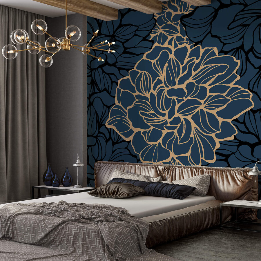 Bold floral design on dark background Bold floral design on dark background