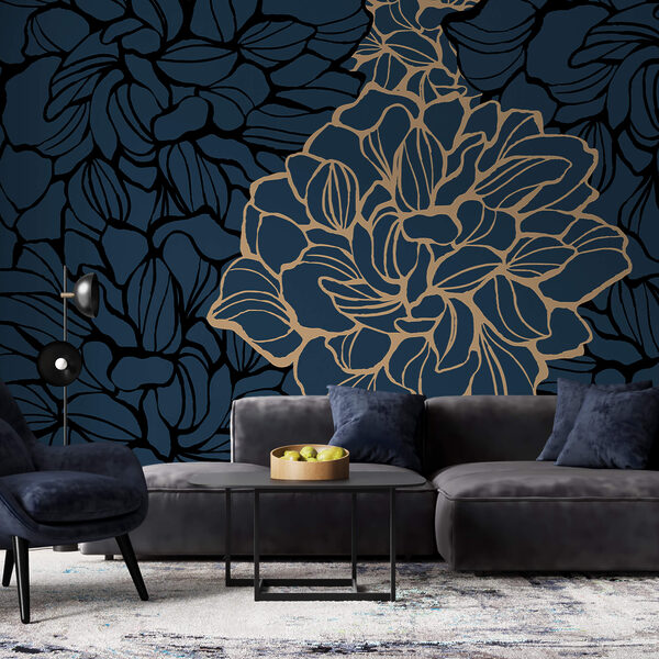 Bold floral design on dark background Bold floral design on dark background