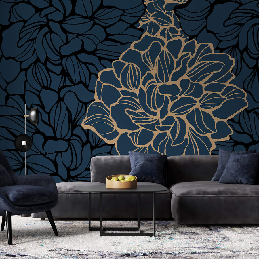 Bold floral design on dark background Bold floral design on dark background