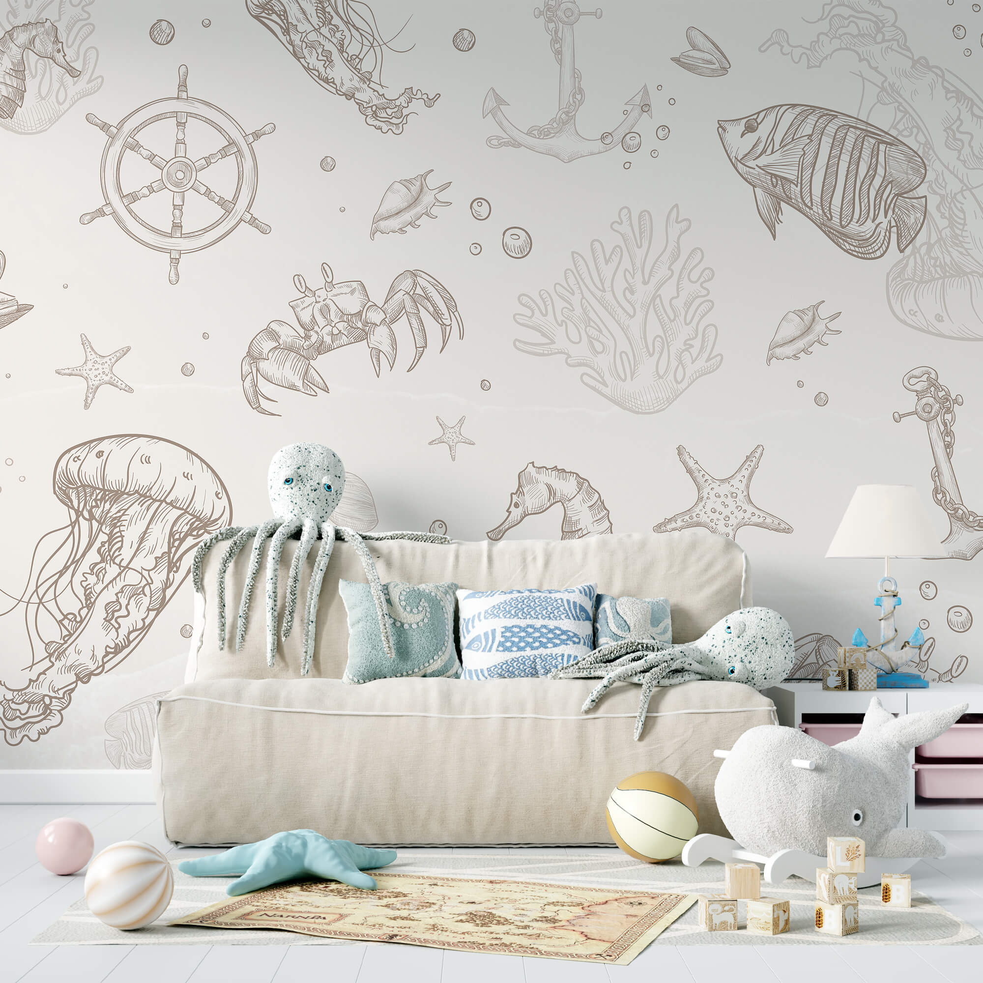 Pattern of sea creatures