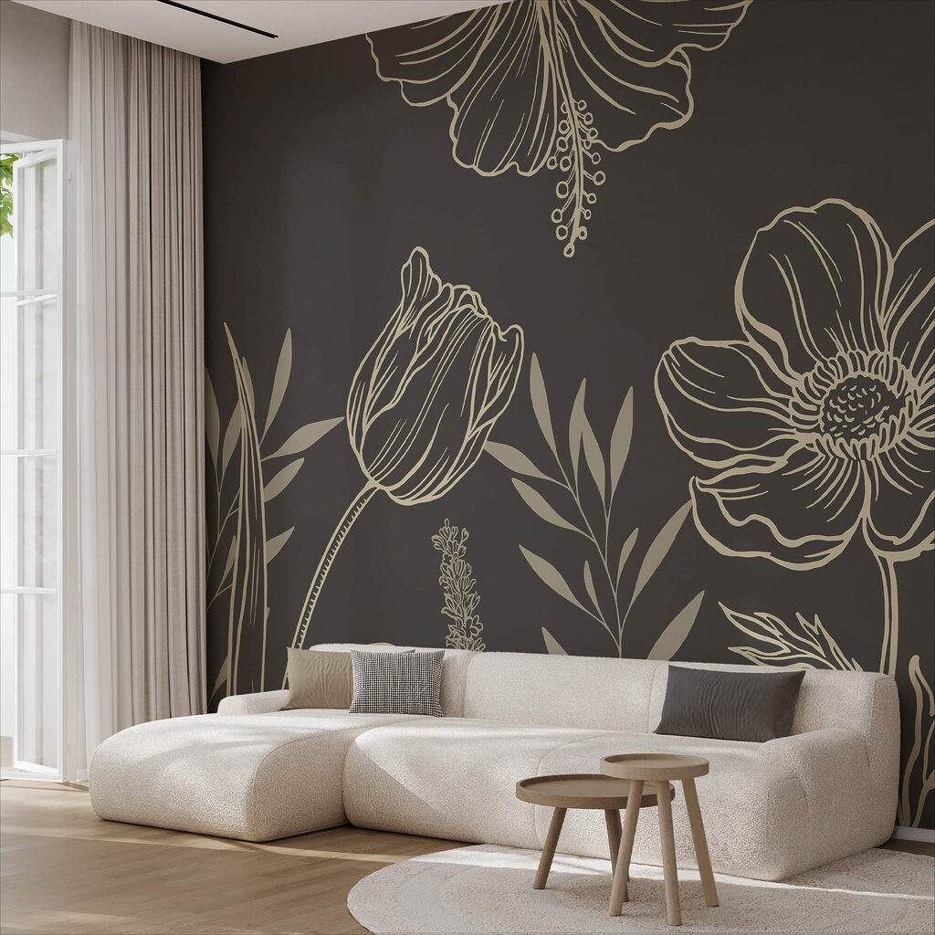 Delicate floral line art design Delicate floral line art design