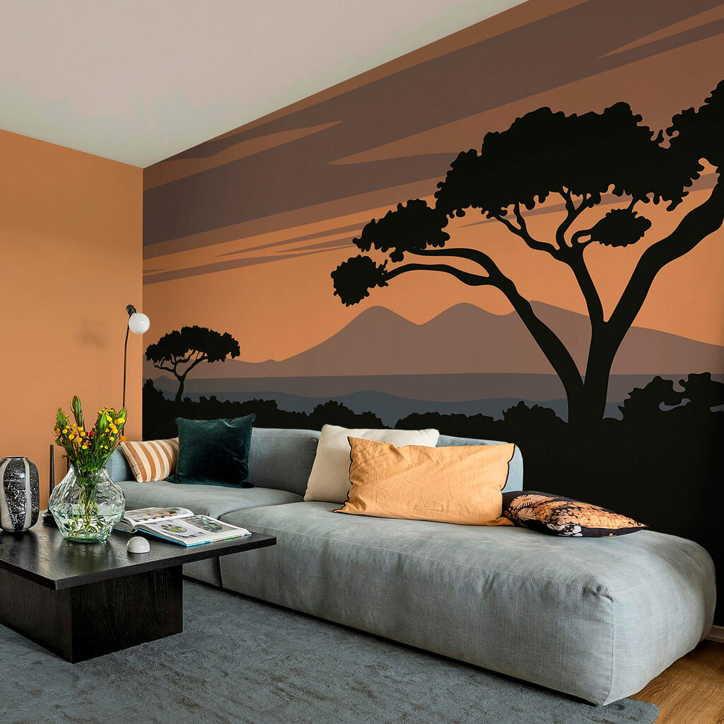 Tree with mountains in the background