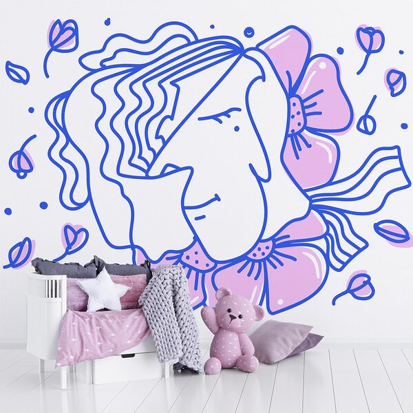 Drawing of a woman with flowers Drawing of a woman with flowers