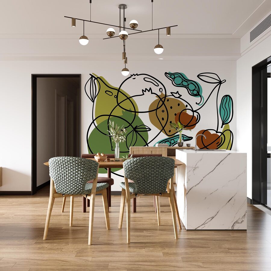 Wall murals Wall murals Drawing of different fruits - Image 3