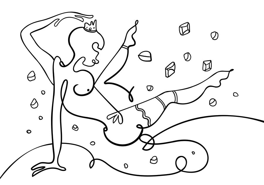 Wall murals Drawing of a woman dancing - Image 5