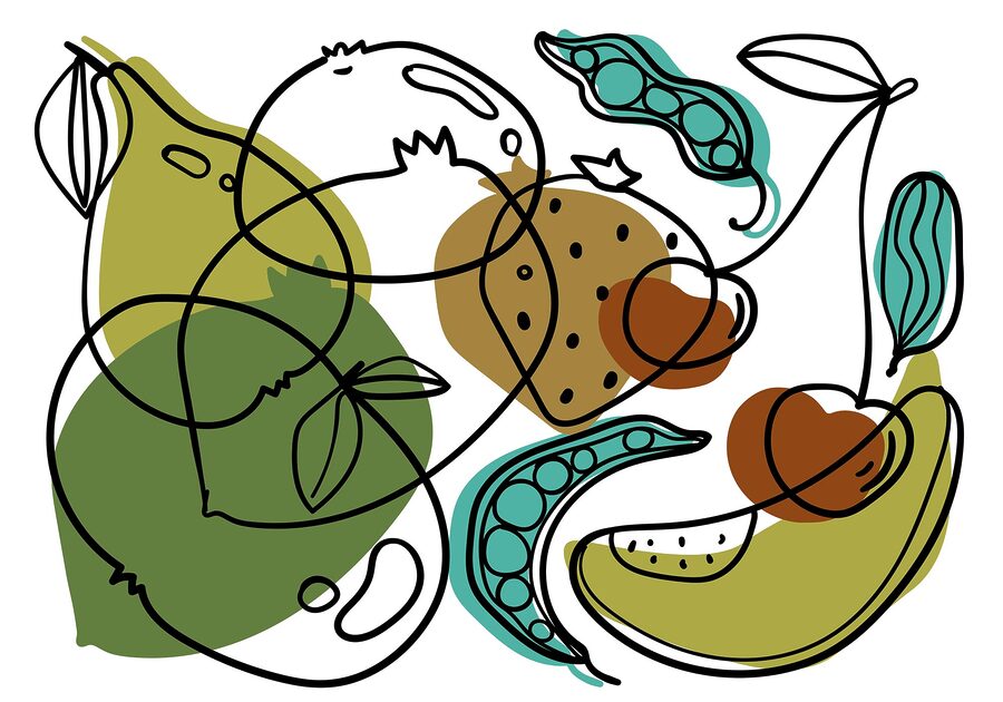 Wall murals Wall murals Drawing of different fruits - Image 5