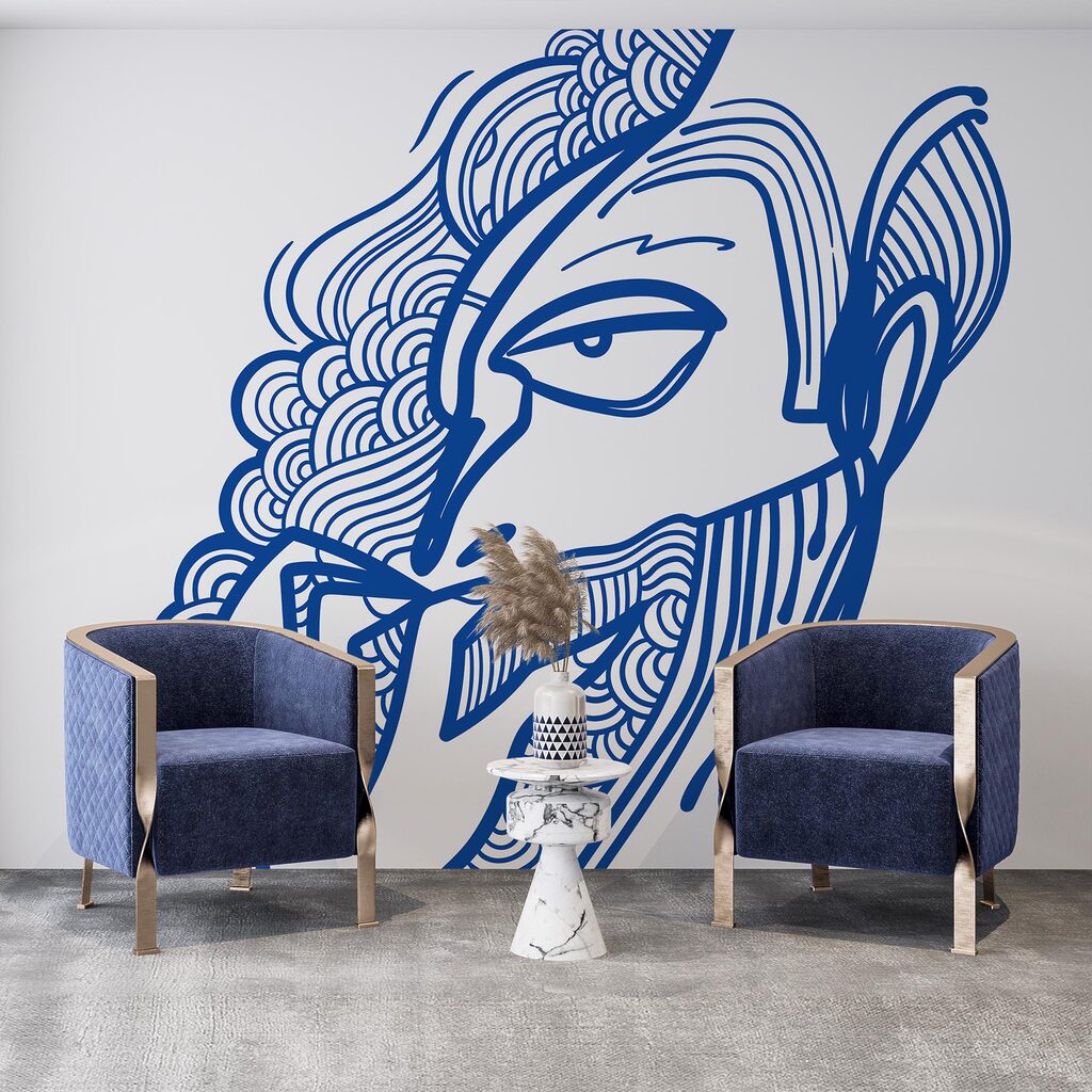 Drawing of a man with his hand to his mouth