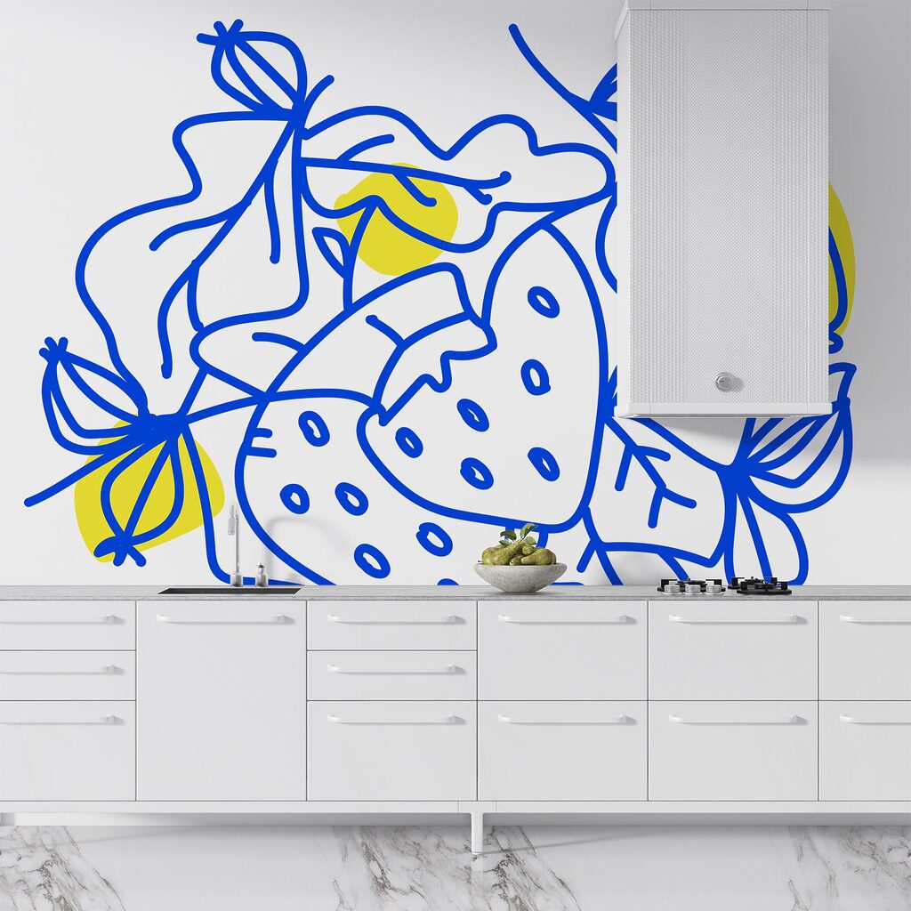 Drawing of fruits and leaves