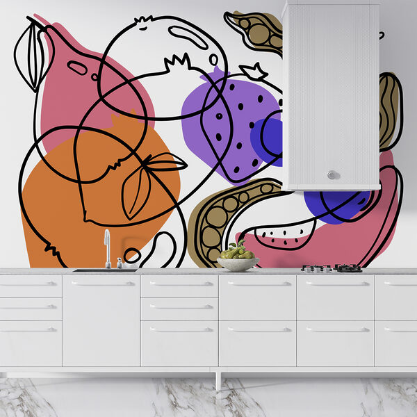 Wall murals Drawing of different fruits Wall murals Drawing of different fruits
