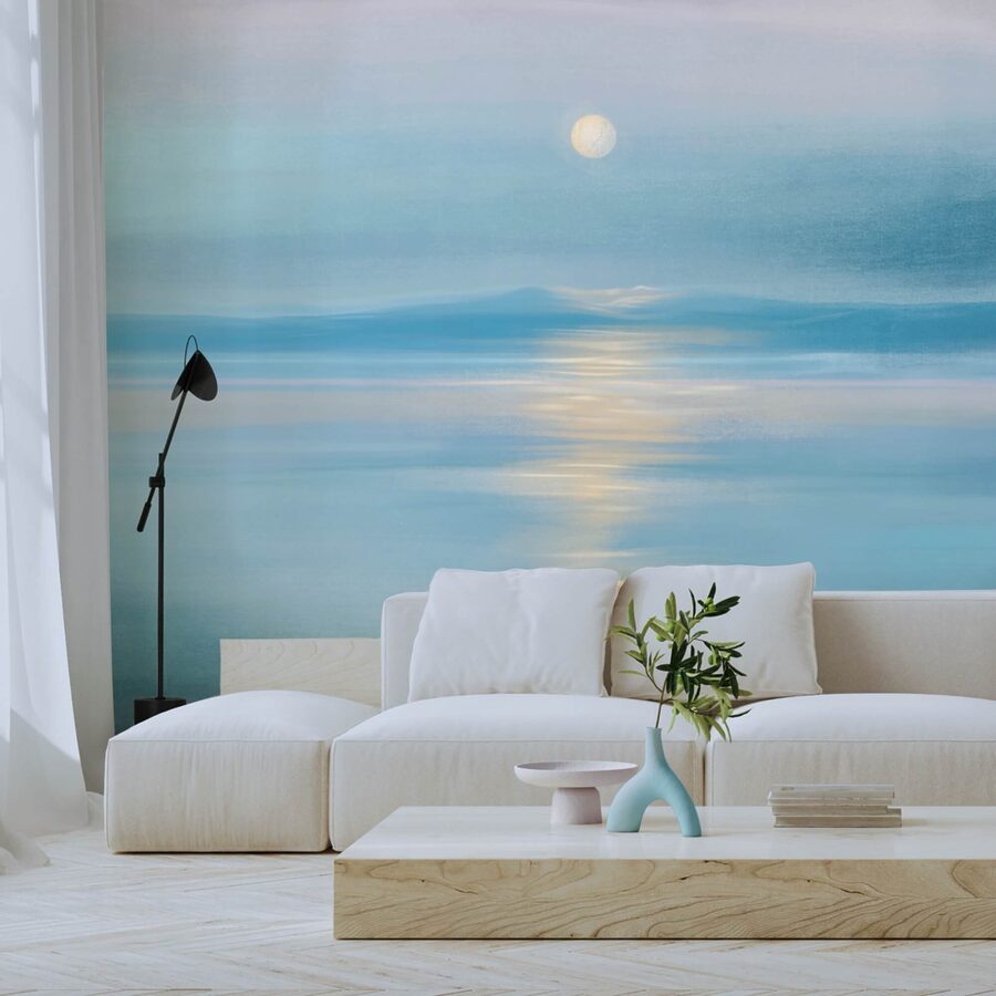 Moon over a body of water