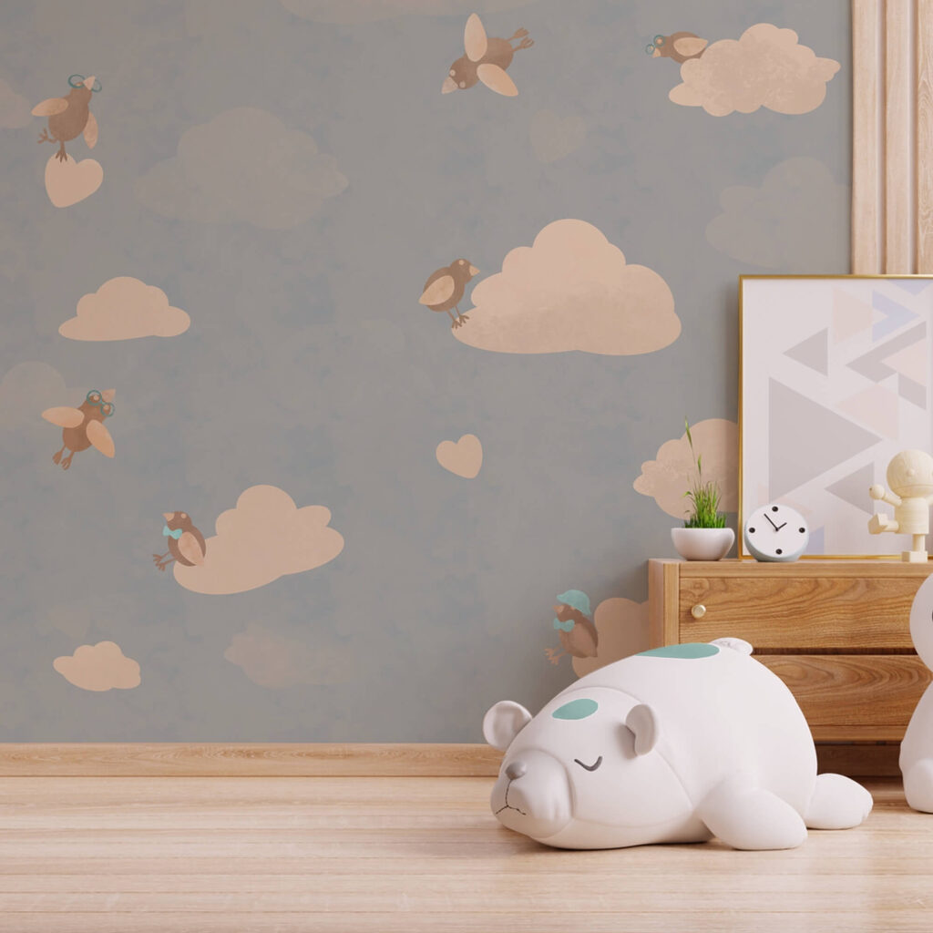 Pattern of birds flying in the sky