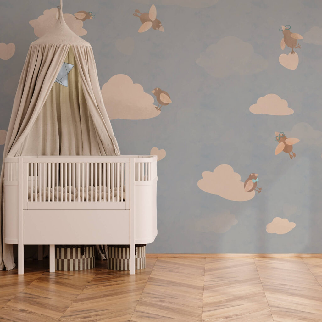 Pattern of birds flying in the sky