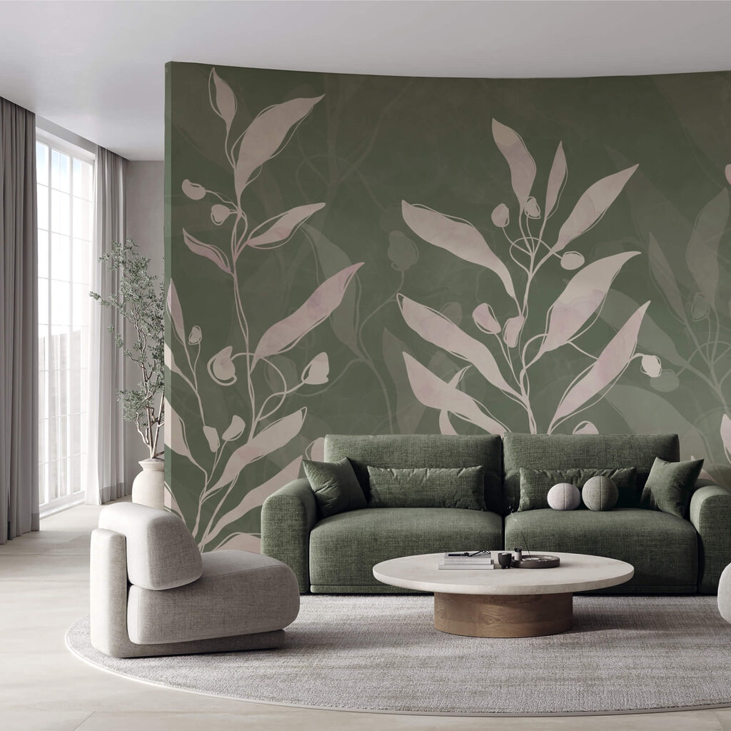 Delicate leaves on a muted background