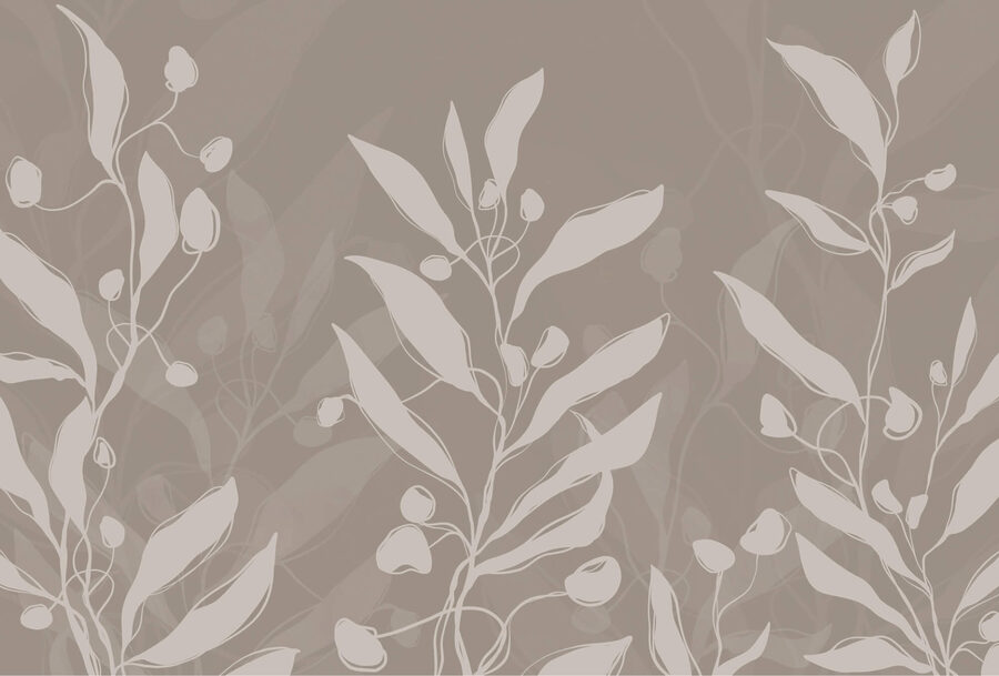 Wall murals Soft botanical design on a neutral backdrop. - Image 4