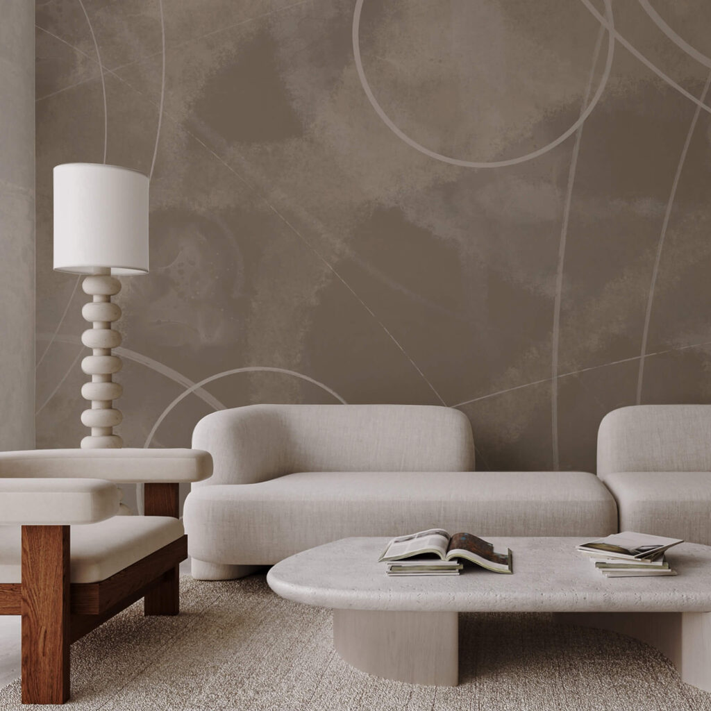 Brown background with white lines and circles Brown background with white lines and circles