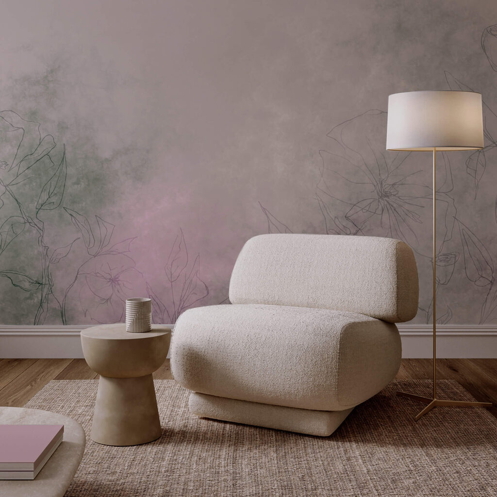 Drawing of flowers on a white surface