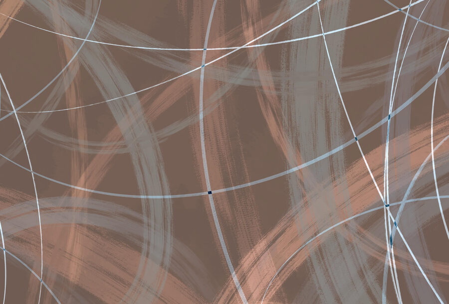Wall murals Brown and white background with lines and circles - Image 3