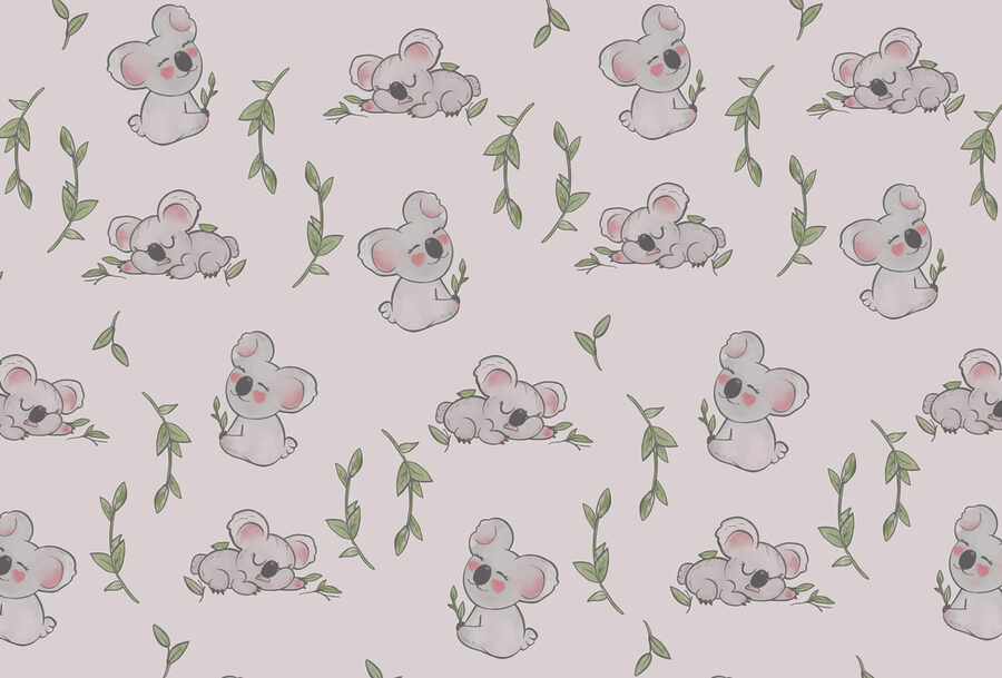 Wall murals Pattern of koalas and leaves - Image 3