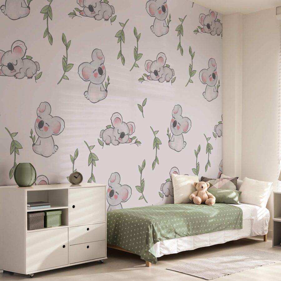Wall murals Pattern of koalas and leaves