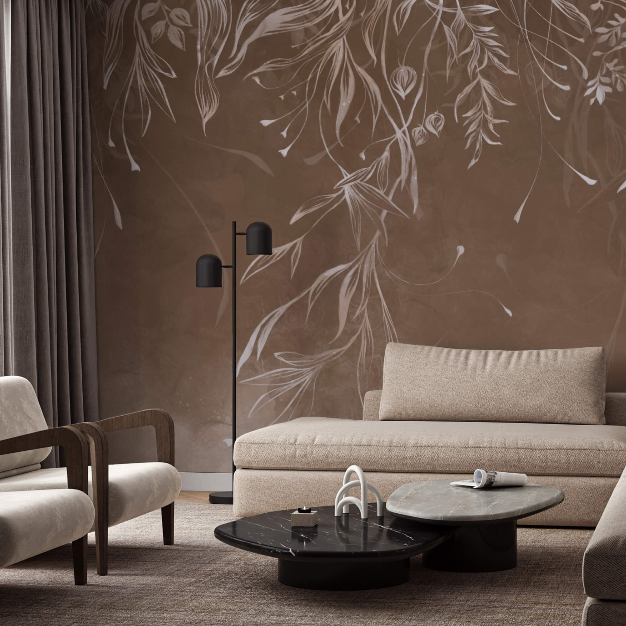 Delicate patterns in soft tones