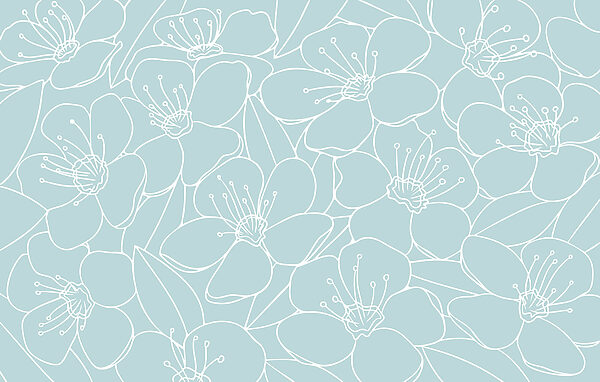 Pattern of flowers on a blue background Pattern of flowers on a blue background