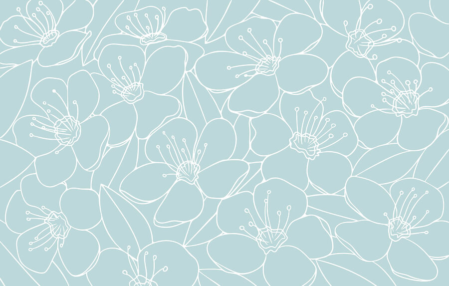 Pattern of flowers on a blue background Pattern of flowers on a blue background