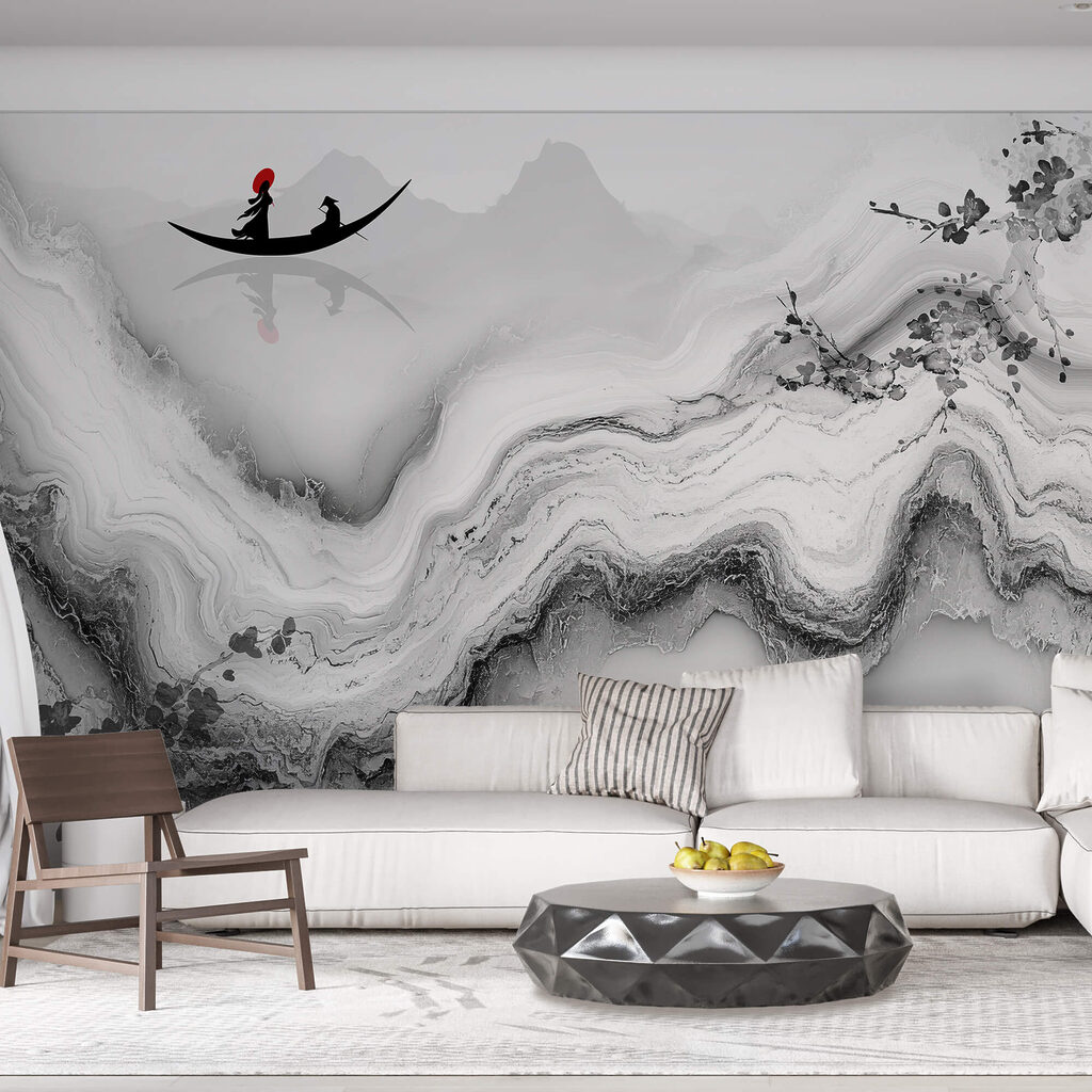 Painting of a woman on a boat