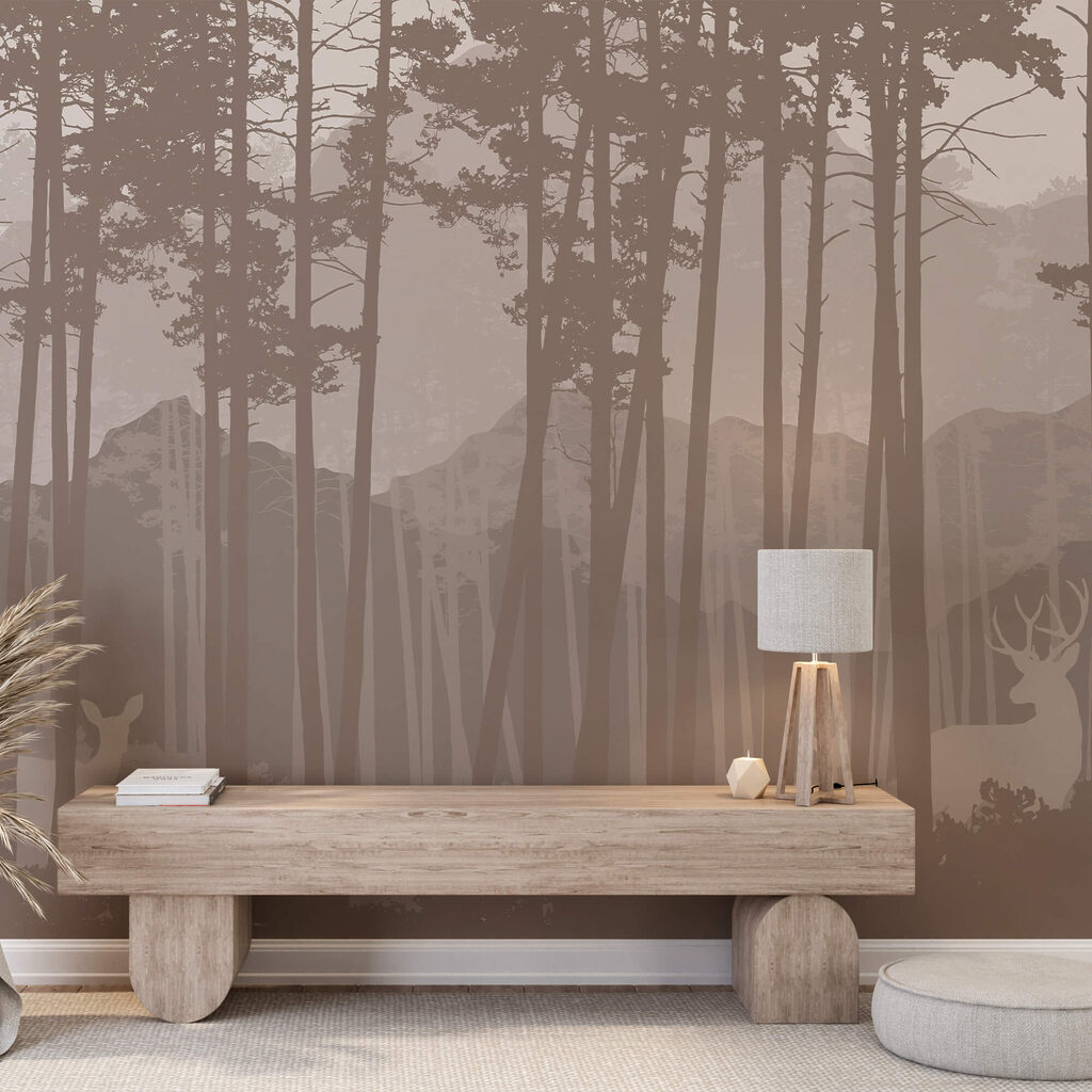 Group of deer in a forest Group of deer in a forest