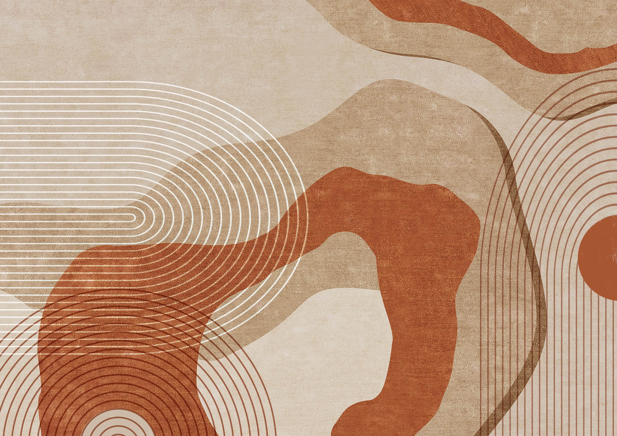 Brown and white abstract art