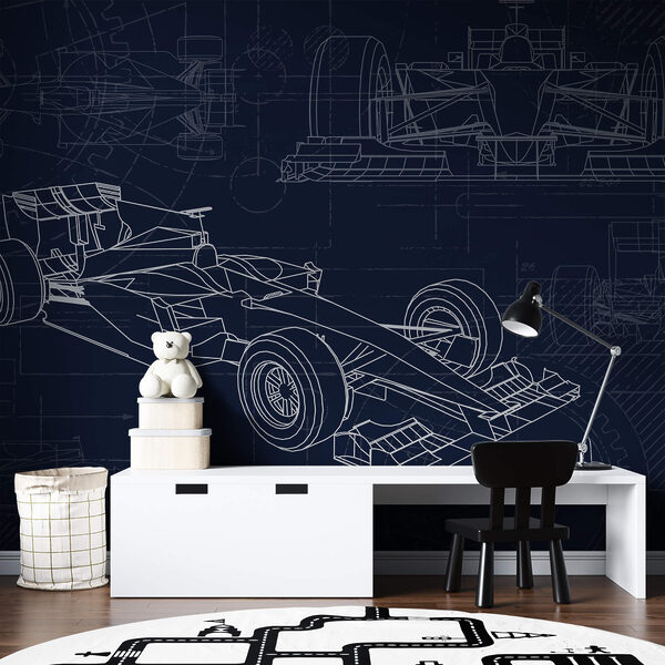 Blueprint of a race car Blueprint of a race car