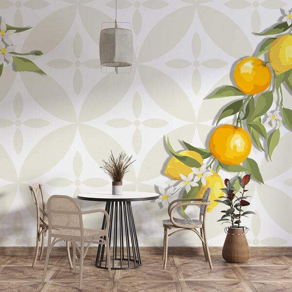 Wall murals Wall murals Yellow fruit on a branch (SKU: t00092)