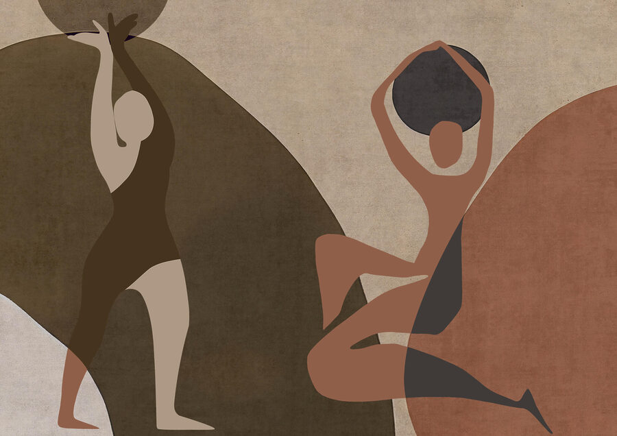 Wall murals Painting of a couple of women - Image 3