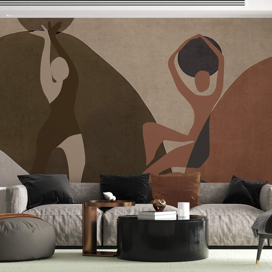 Wall murals Painting of a couple of women