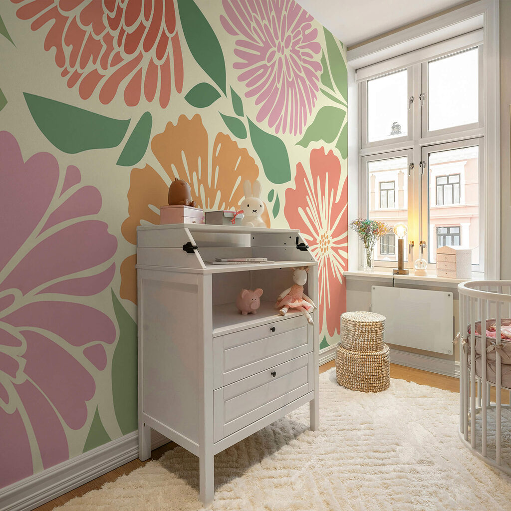 Colorful floral pattern brightens any space