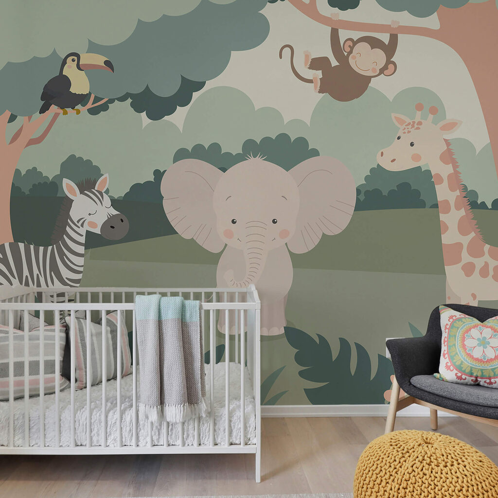 Cartoon of animals in a forest Cartoon of animals in a forest