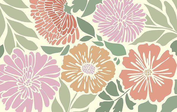 Colorful floral pattern brightens any space Colorful floral pattern brightens any space