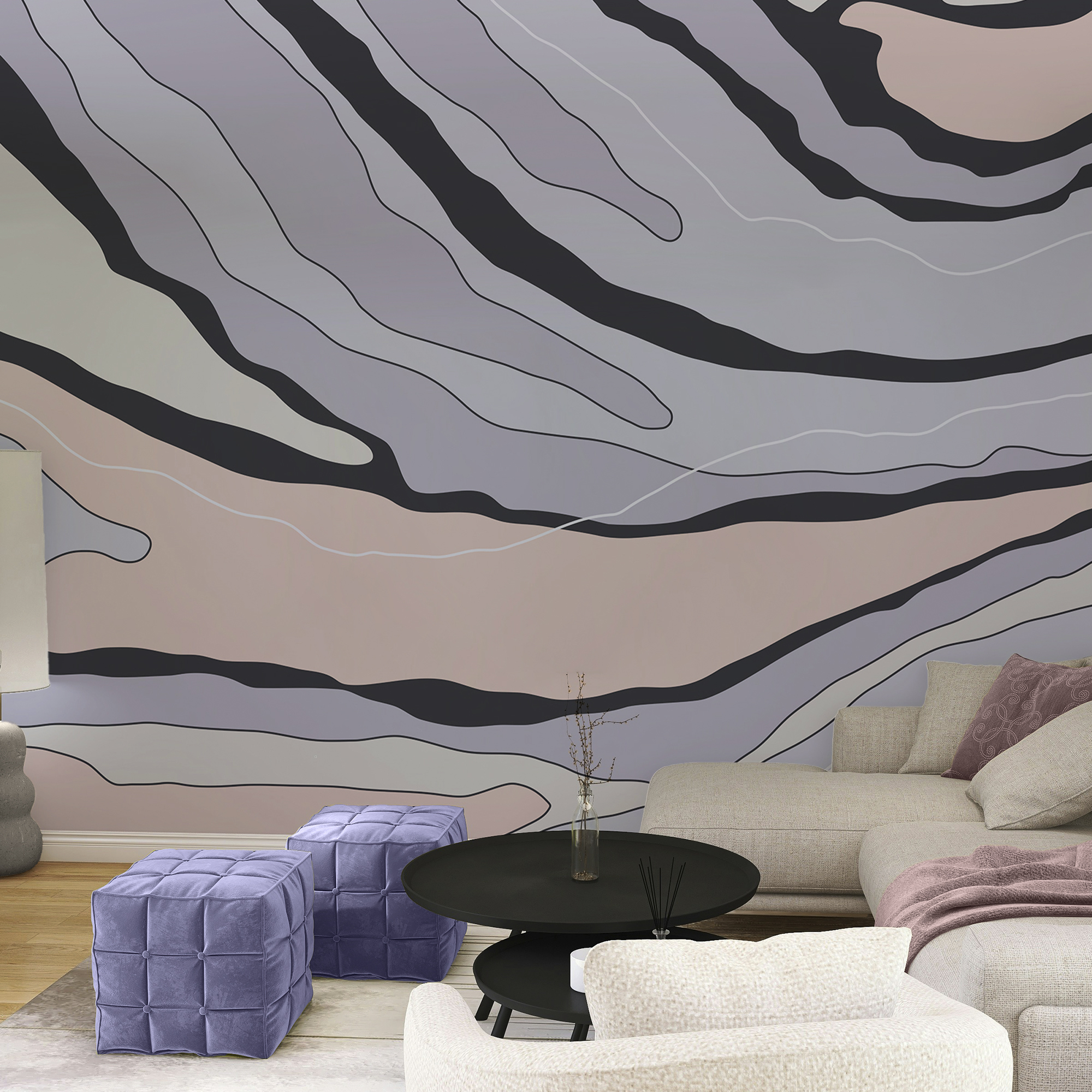 Abstract lines in soft colors