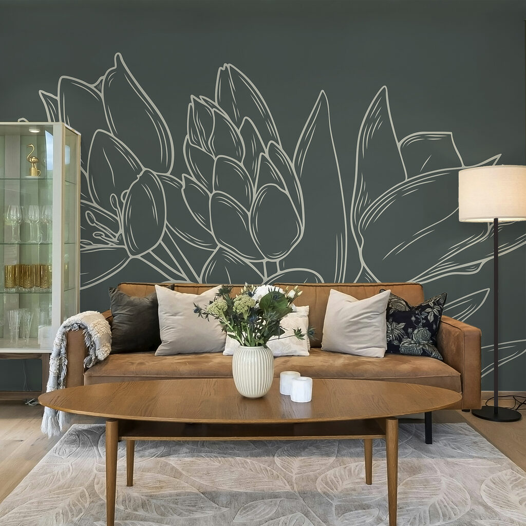 Drawing of flowers on a plant Drawing of flowers on a plant