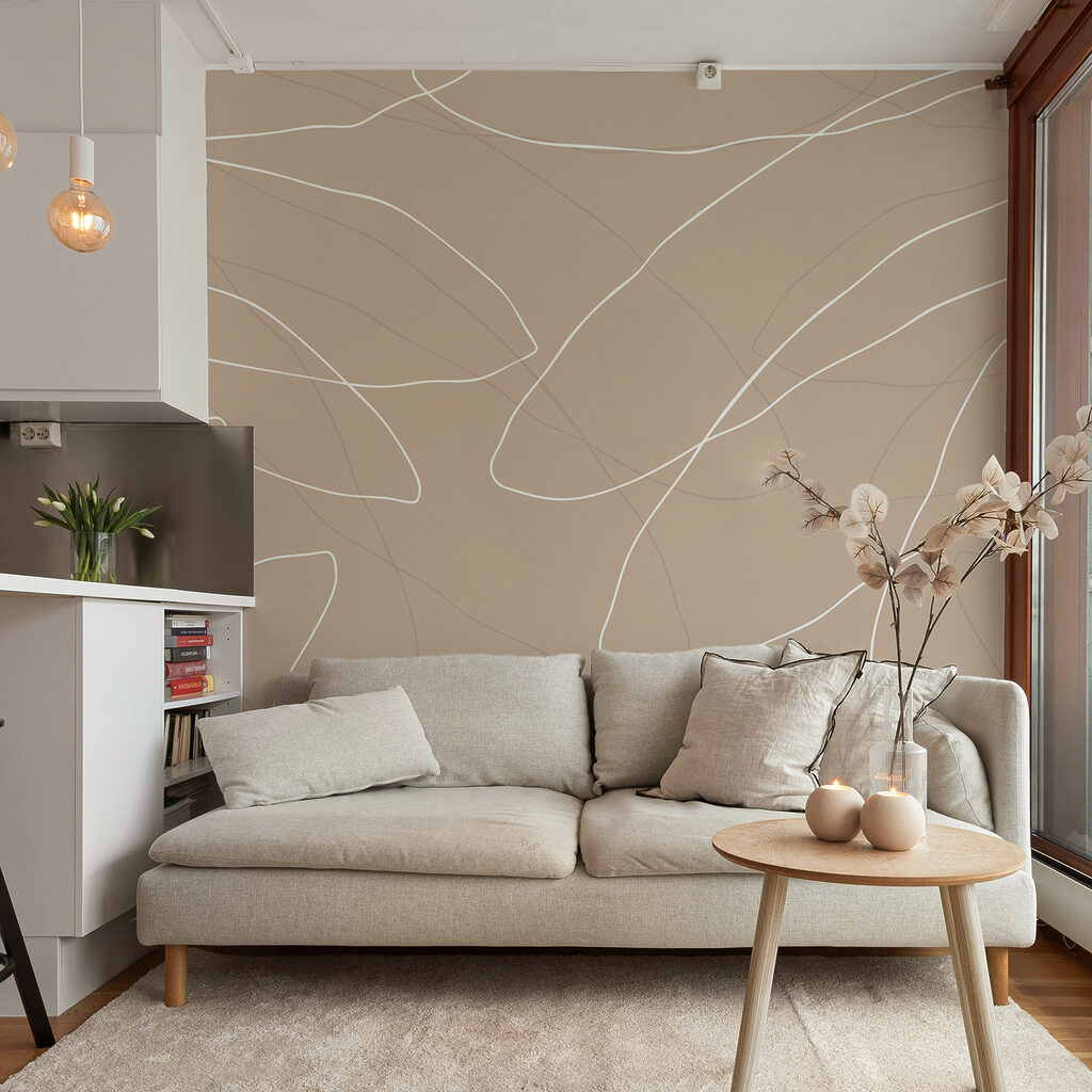 Brown and white background with lines