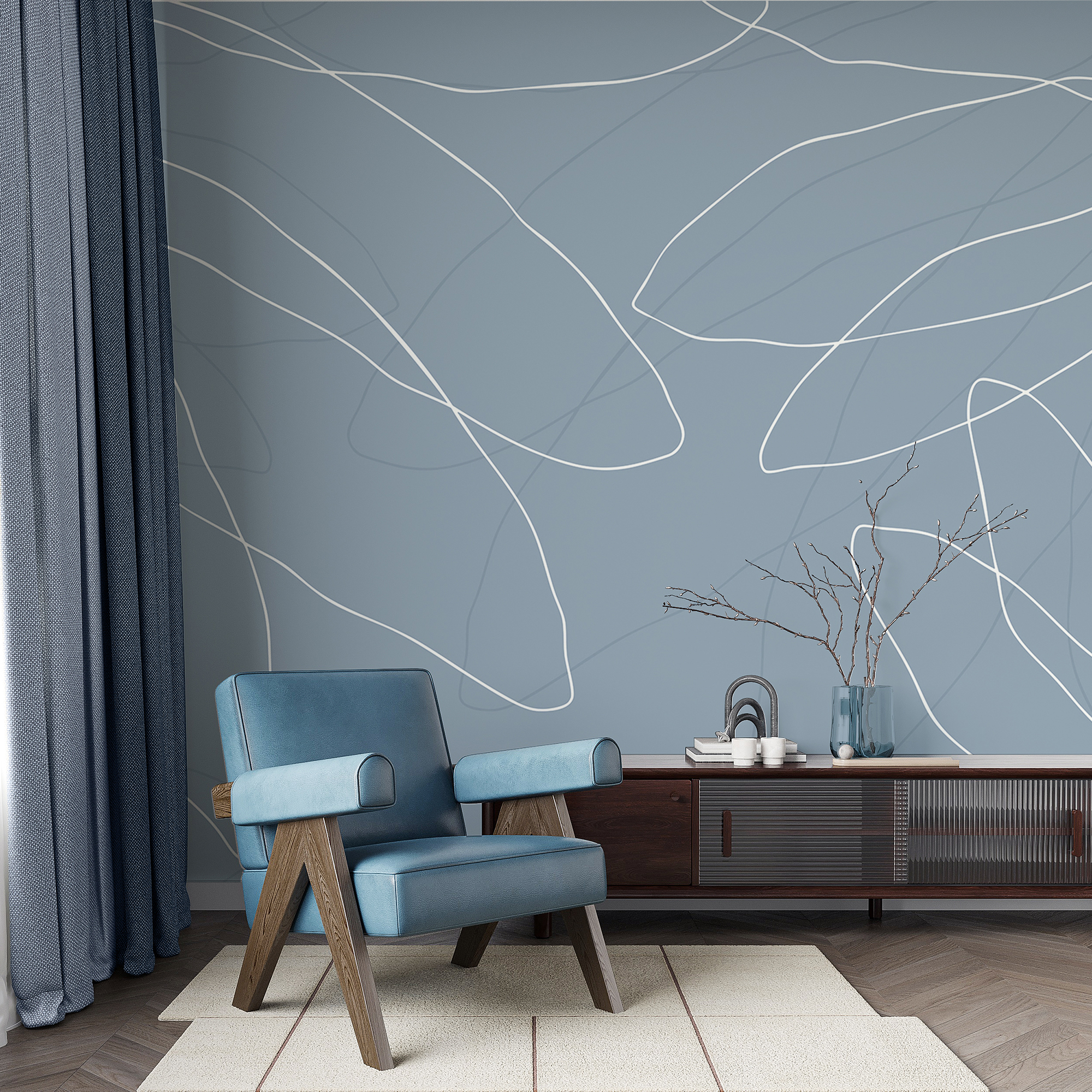 Blue background with white lines Blue background with white lines