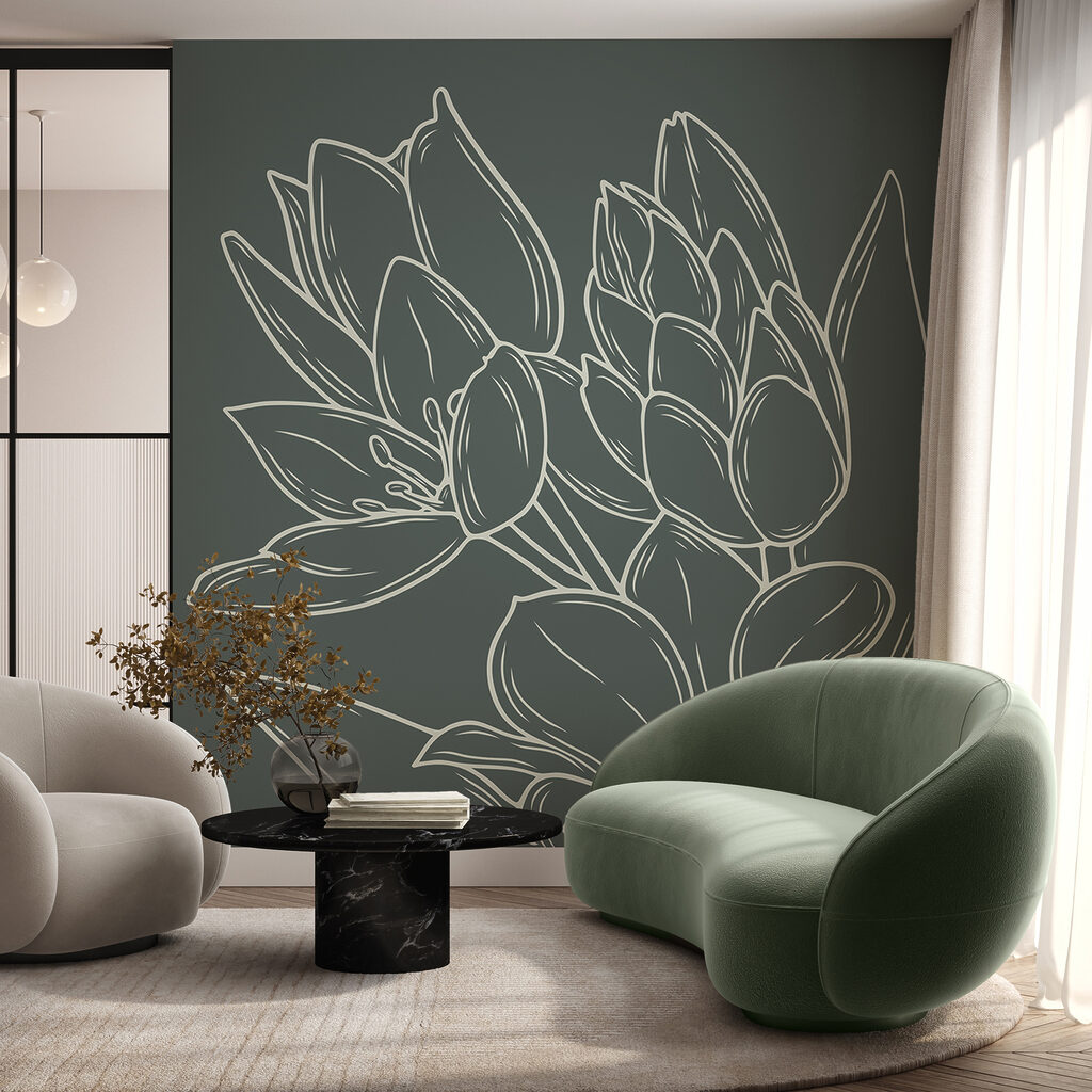 Drawing of flowers on a plant Drawing of flowers on a plant